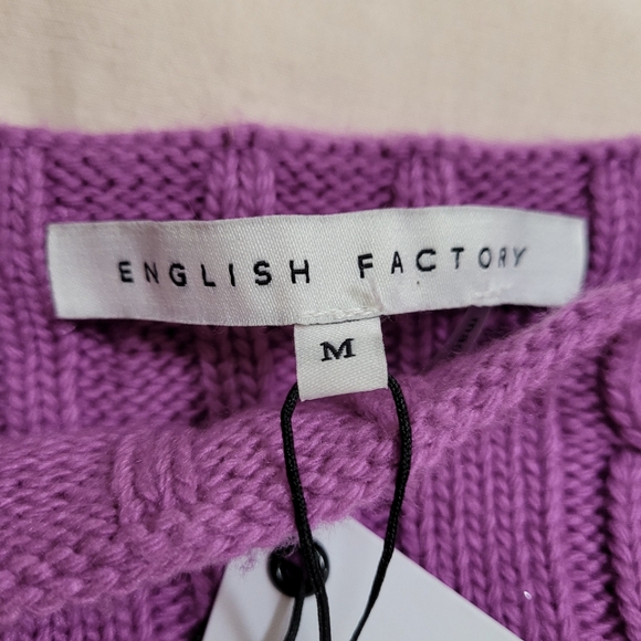 English Factory Cable Knit Tank Top Sz M - Picture 5 of 9